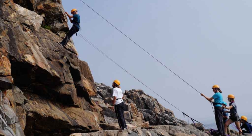 rock climbing expedition with outdoor leadership school in maine